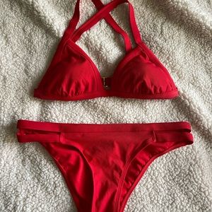 Red bikini set
